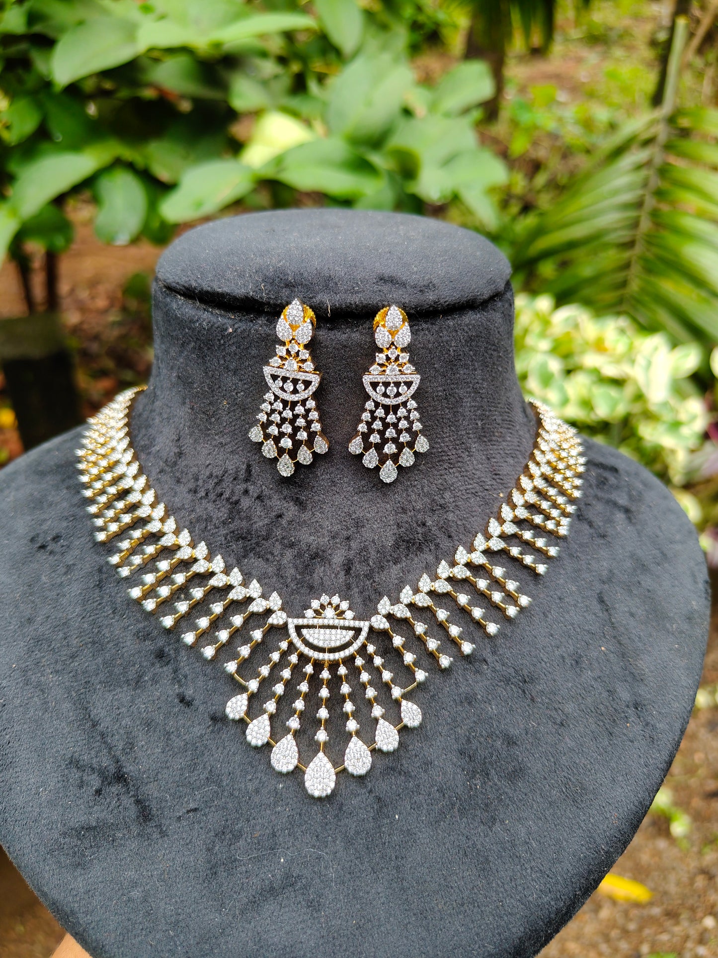 Premium diamond finish bridal necklace product code 14