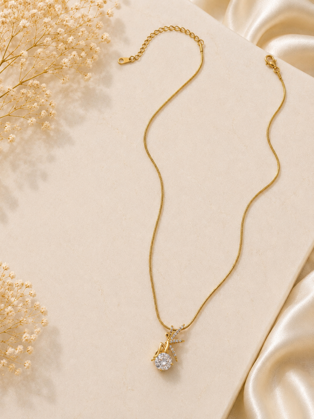 Premium anti tarnish ad  angel pendant with chain product code AT10