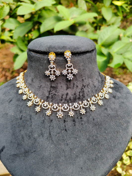 Premium daimond finish bridal necklace product code D08