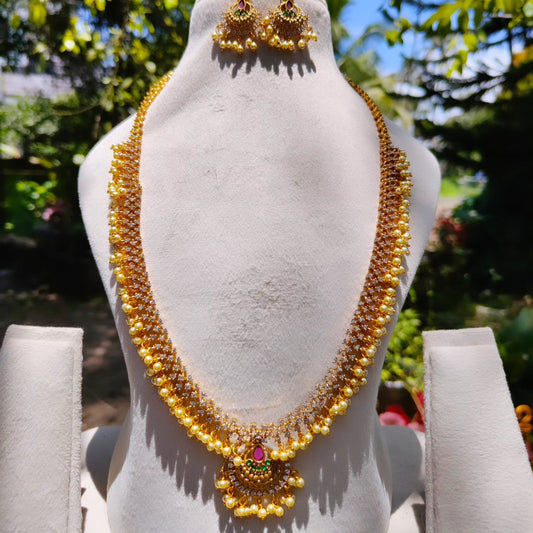 Premium ad long non idol pearl hanging  haram product code N185