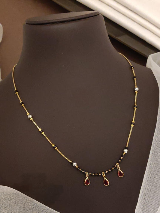 Budget friendly black beads charm hangings  mangalsutra product code G157