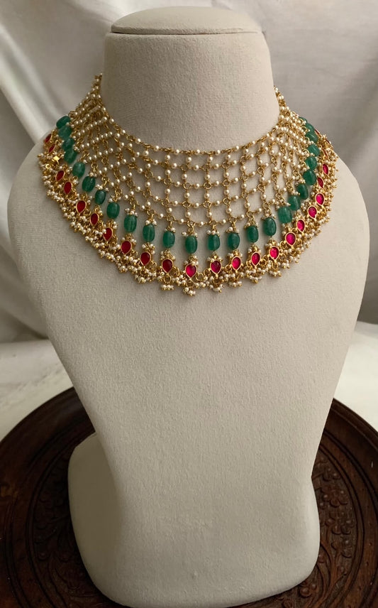 Premium designer handmade pearl necklace code T103