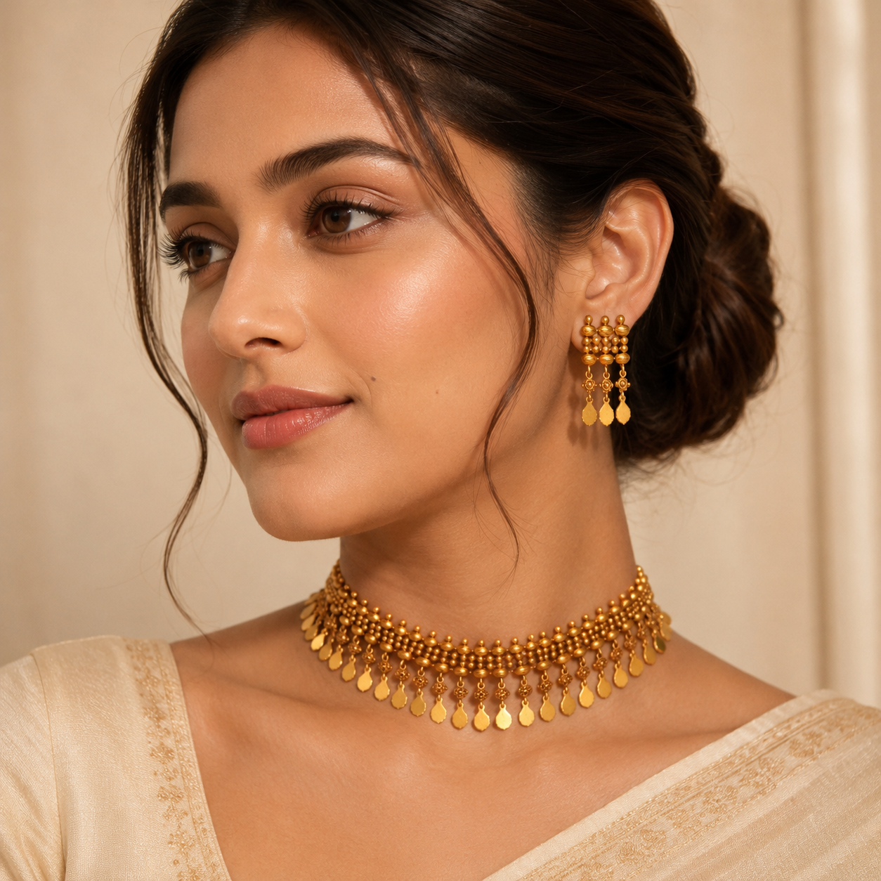 Premium trending antique gold elakkathali set product code T94