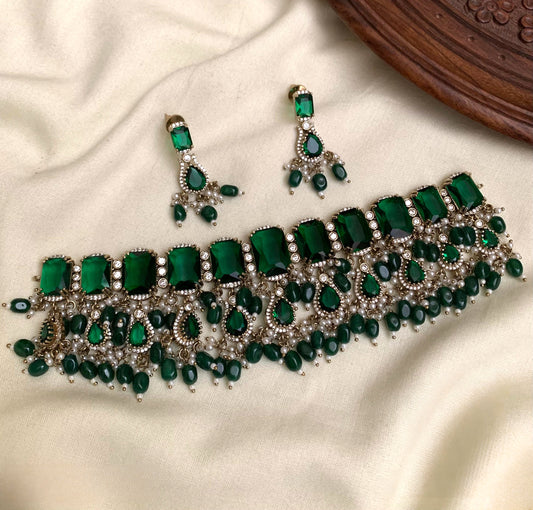 Premium designer ad stone bridal necklace product code N108
