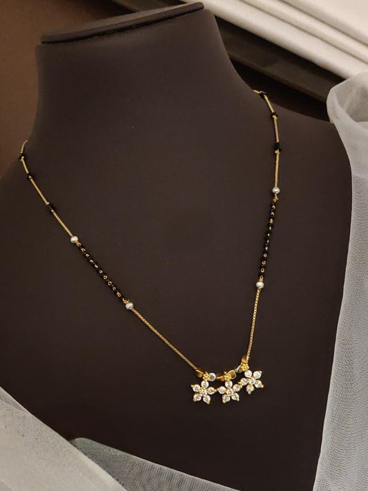 Budget friendly star hanging handmade black beads mangalsutra product code G156