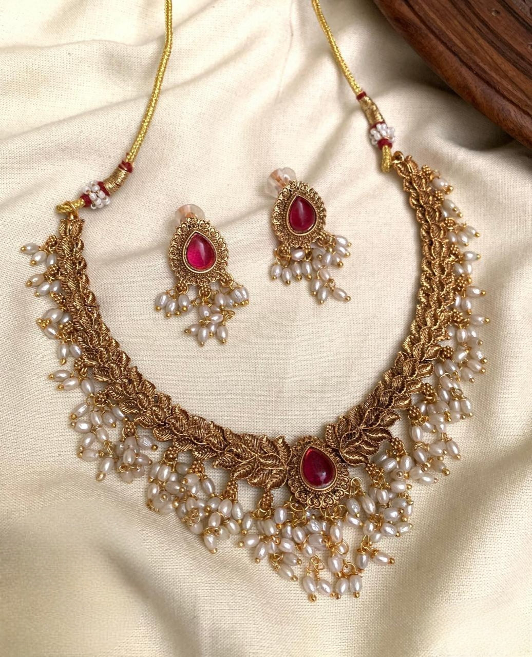 Premium quality non idol rice  pearl necklace product code N360