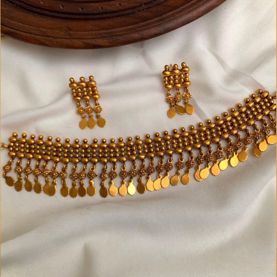 Premium trending antique gold elakkathali set product code T94