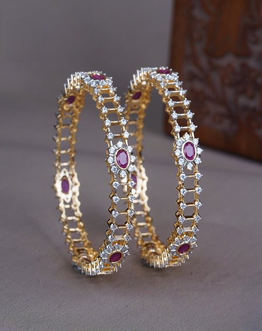 Premium diamond finish bridal bangles pair product code B193