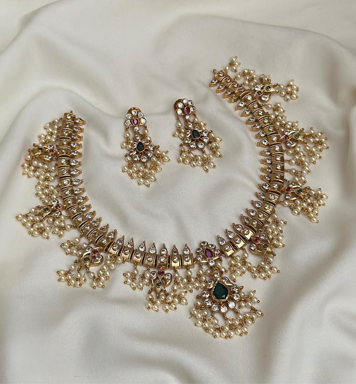 Premium quality guttapusalu necklace set product code C13