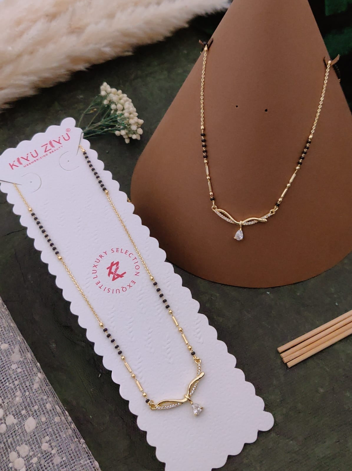 Premium gold plated ad pendant mangalsutra chain