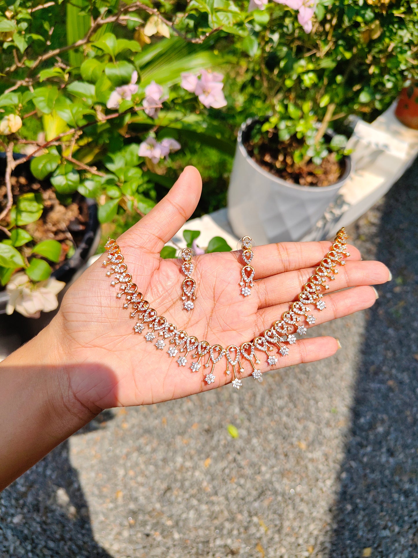 Premium antique gold ad star necklace product code 414