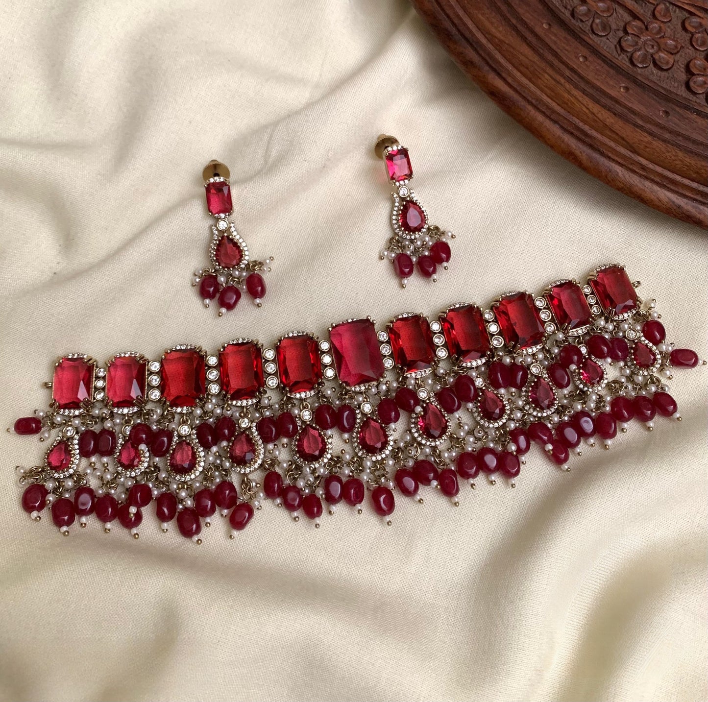 Premium designer ad stone bridal necklace product code N108