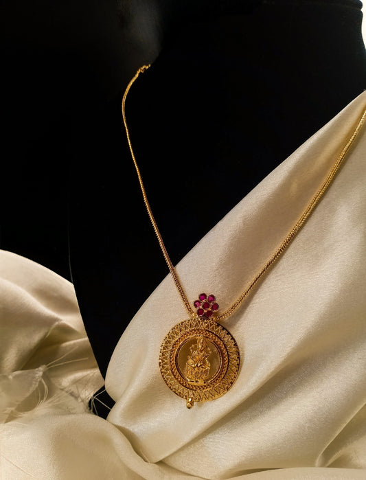 Premium quality gold plated lakshmi pendant chain product code N47