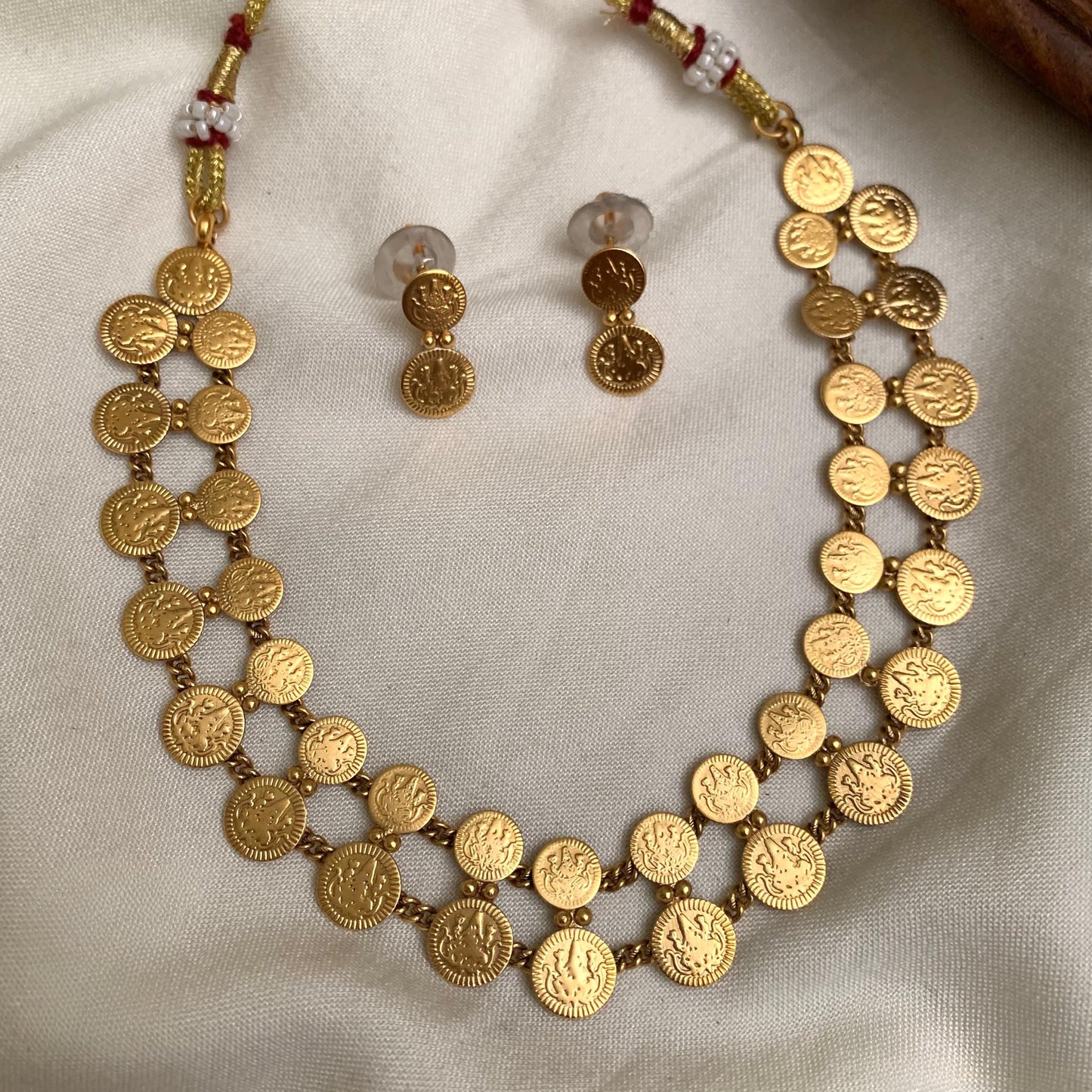 Premium 2 layer trending lakshmi coin necklace product code D167