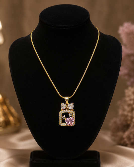 Premium anti tarnish stainless steel ad pendant with chain product code AT16