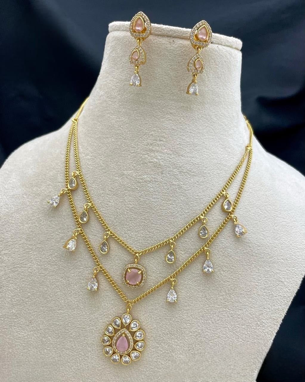 Premium antique ad 2layer necklace set product code Ad42