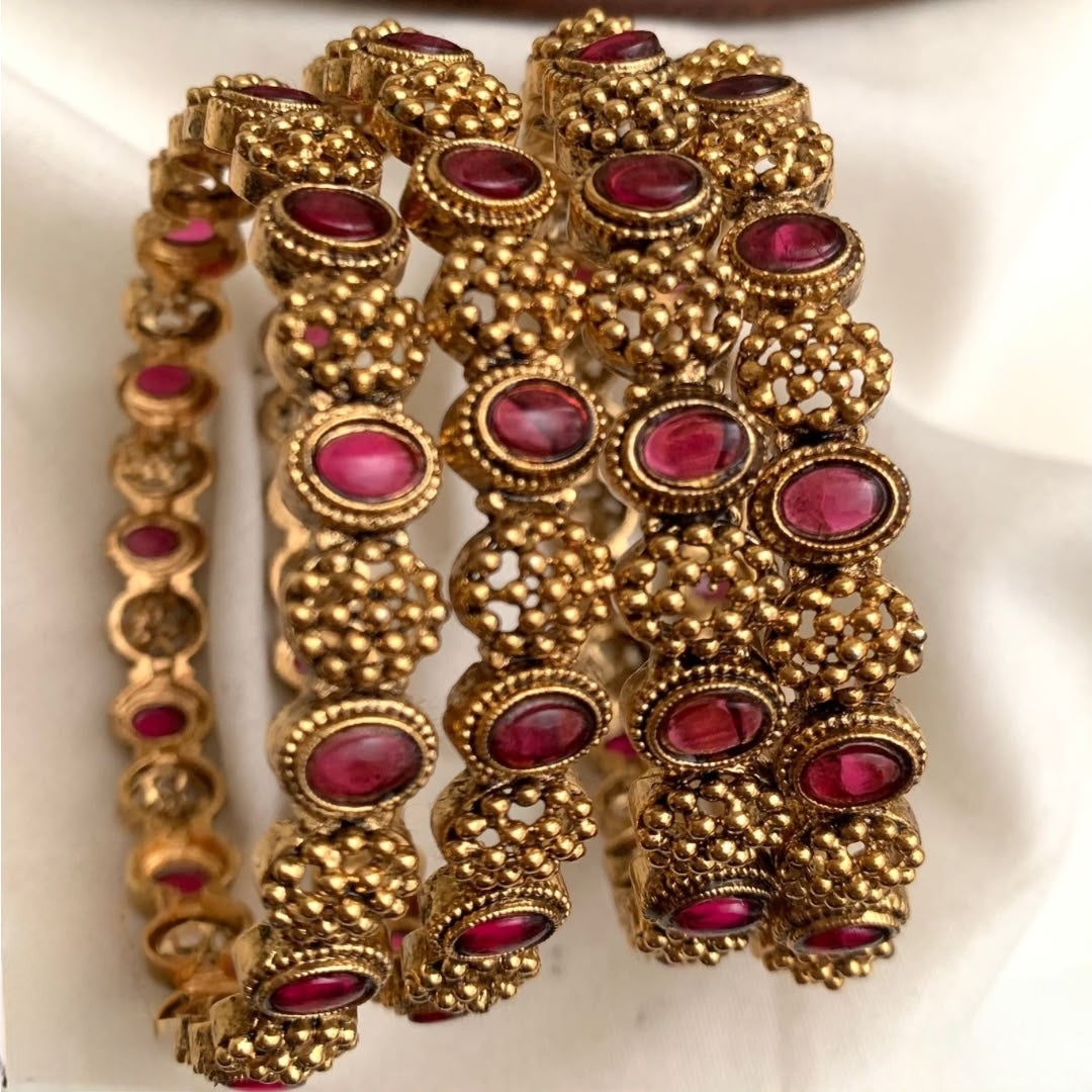 Premium antique gold non idol bangles( set of 4) product code B6