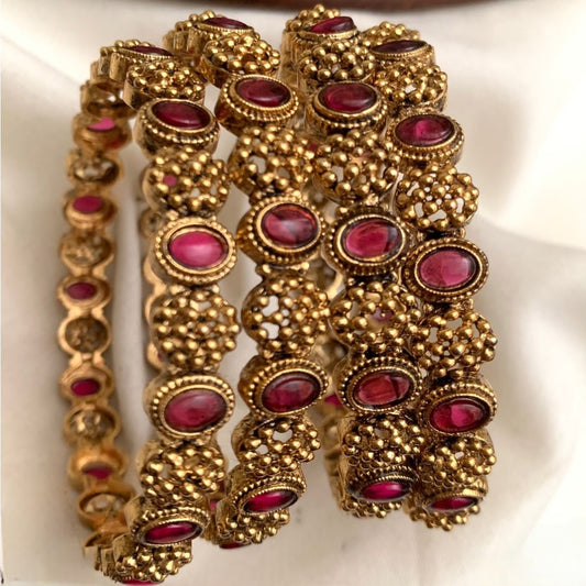 Premium antique gold non idol bangles( set of 4) product code B6