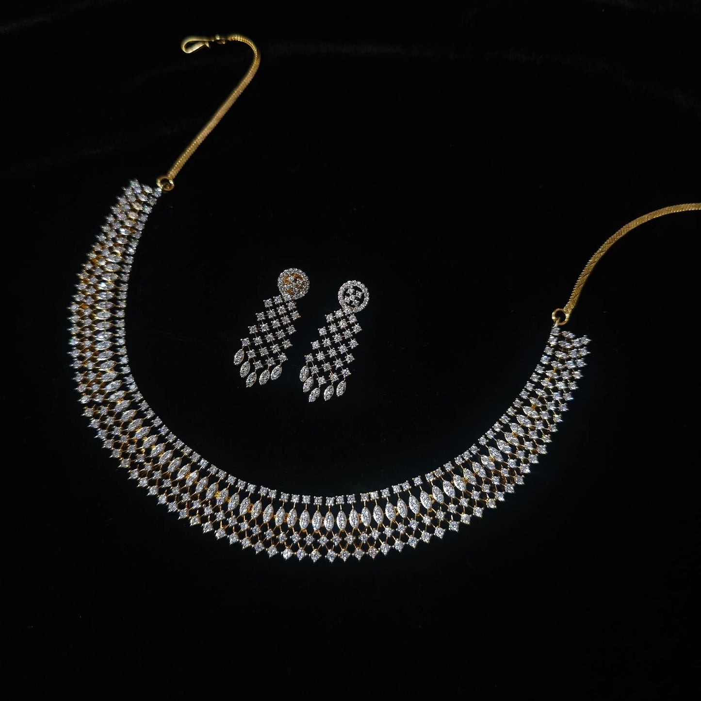 Premium diamond finish bridal necklace product code N85