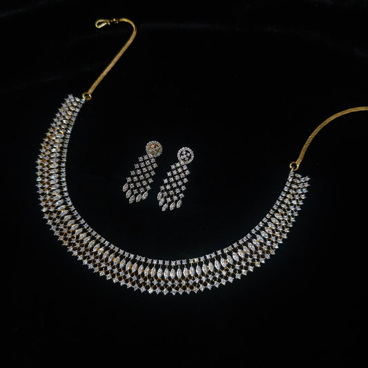 Premium diamond finish bridal necklace product code N85