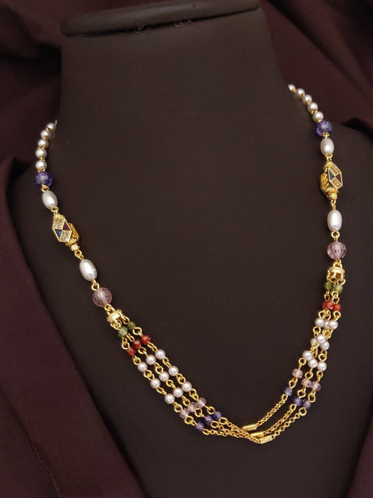 Premium gold plated designer layer mala product code T76