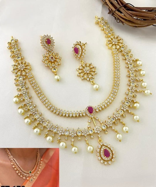 Premium quality 2layer ad necklace set code D268