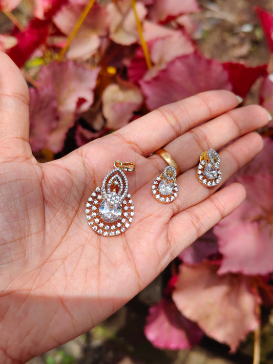 Premium daimond replica pendant set product code N213