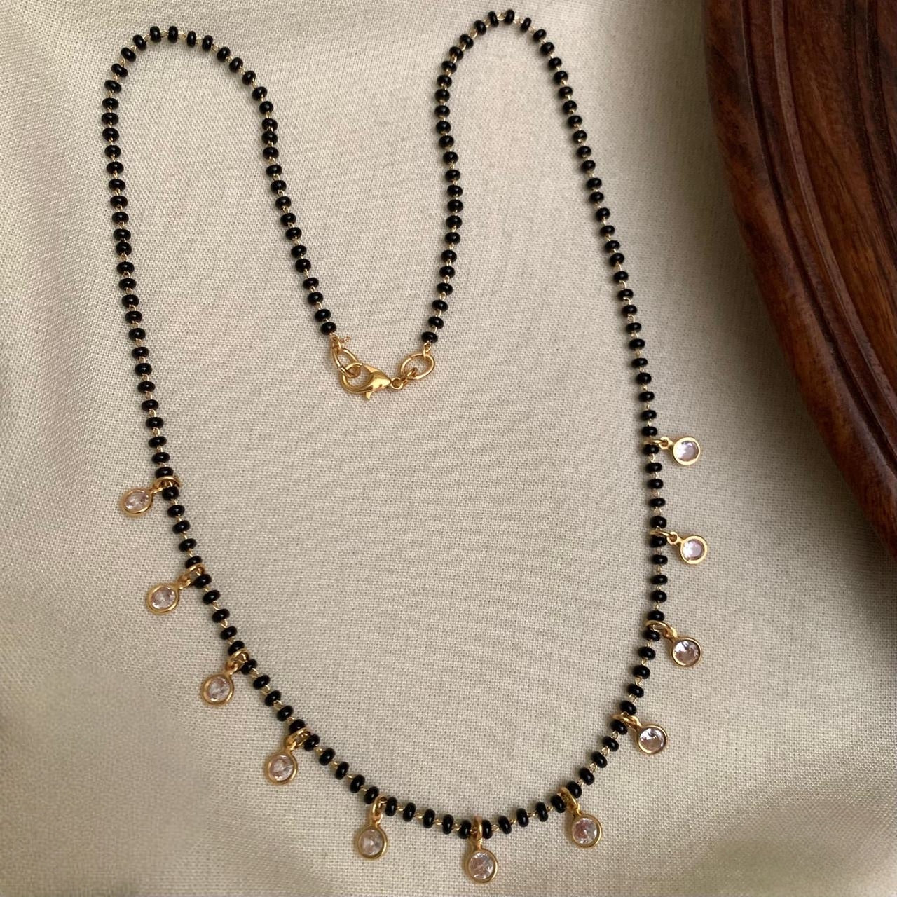 Premium handmade blackbeads simple mangalsutra product code N393