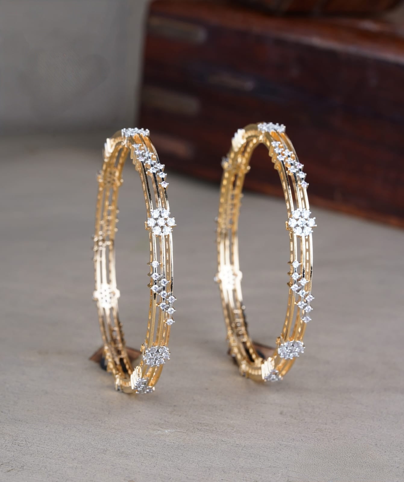 Premium diamond finish bangles pair product code B187