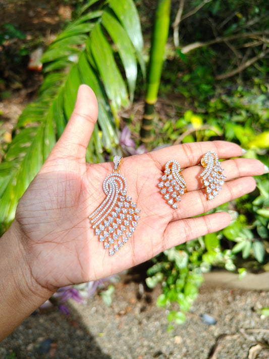 Premium daimond finish pendant set product code D09