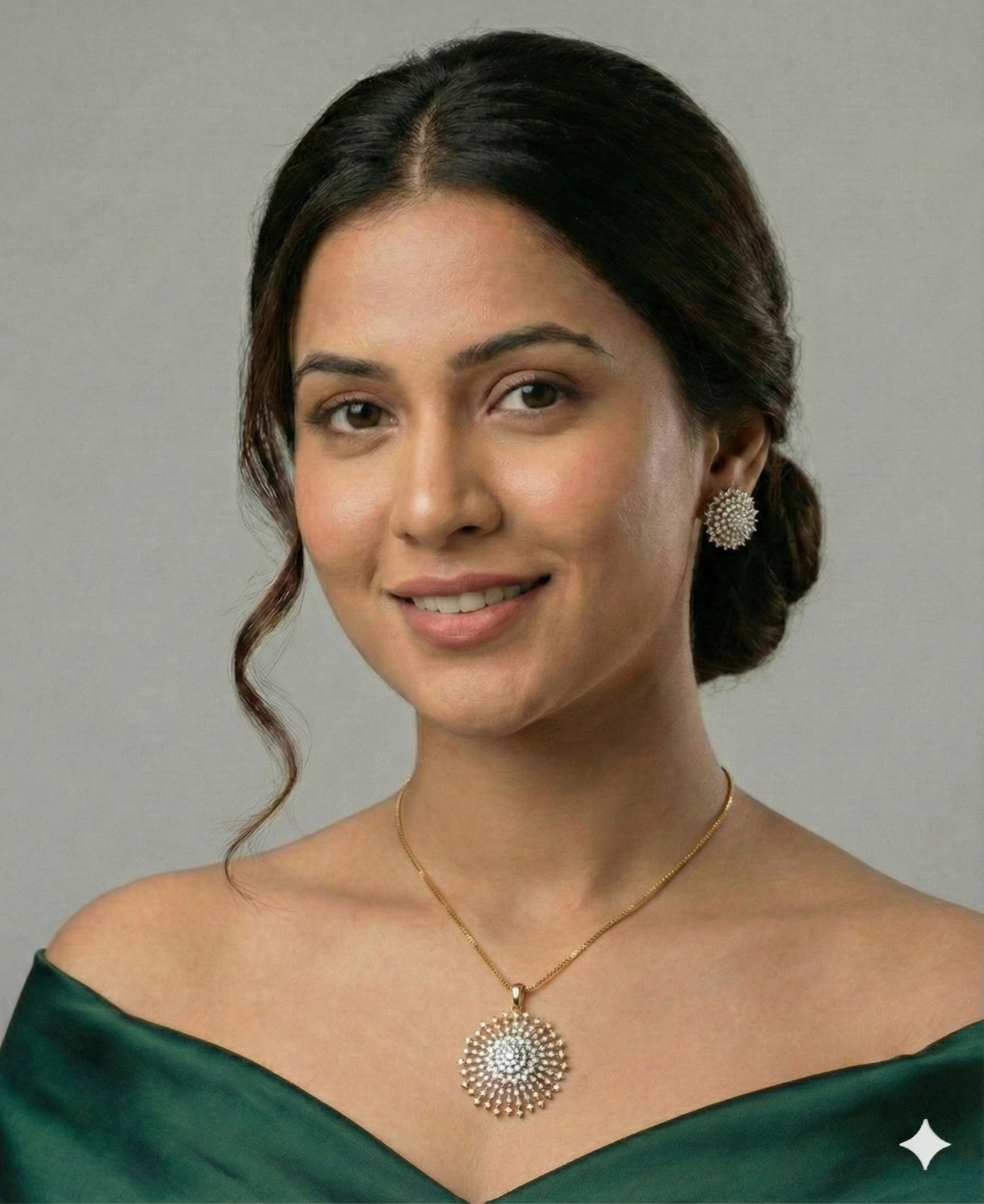 Premium daimond finish pendant chain set product code N382