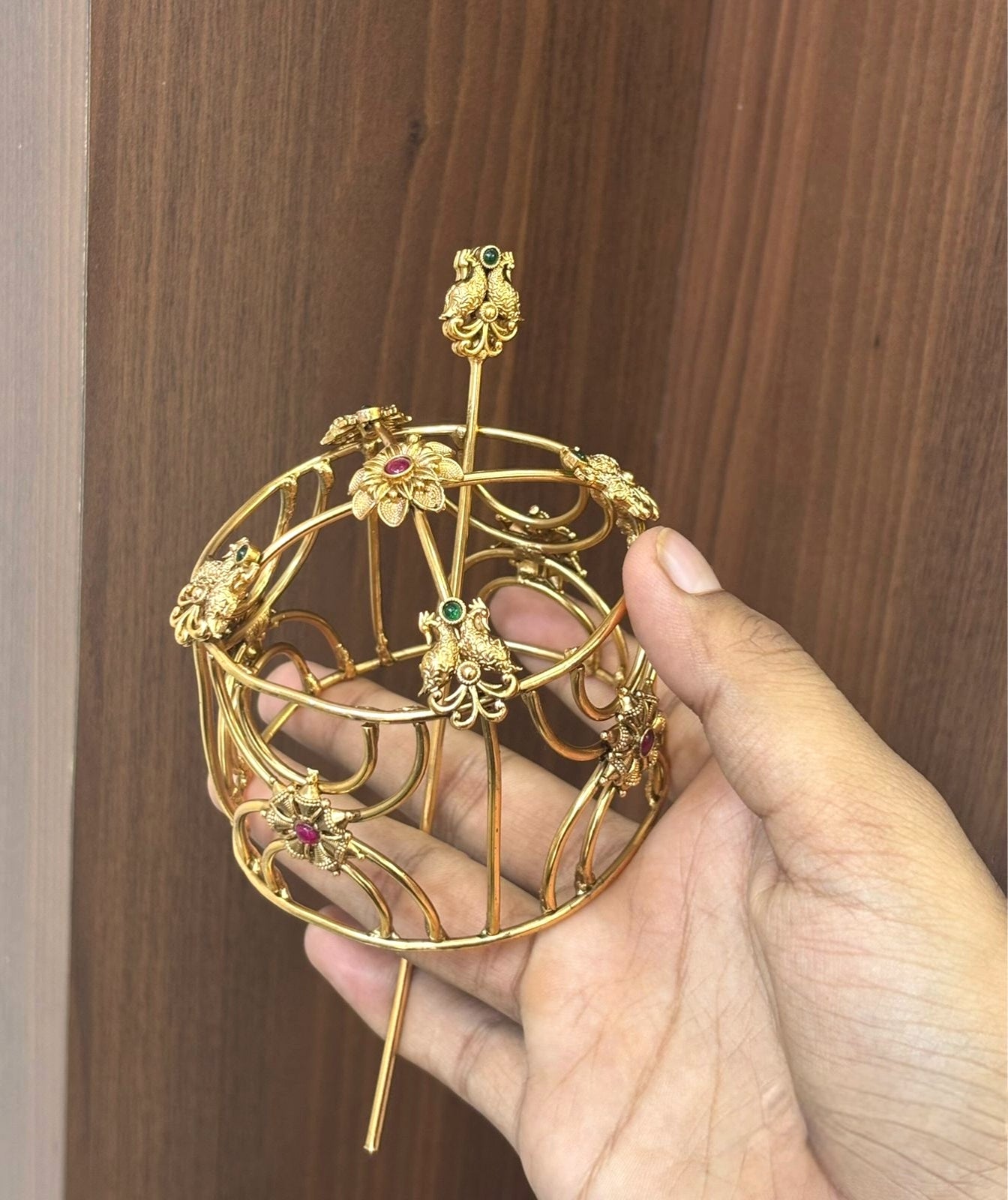 Traditional antique flower peacock pattern hair cage bun product code HA01