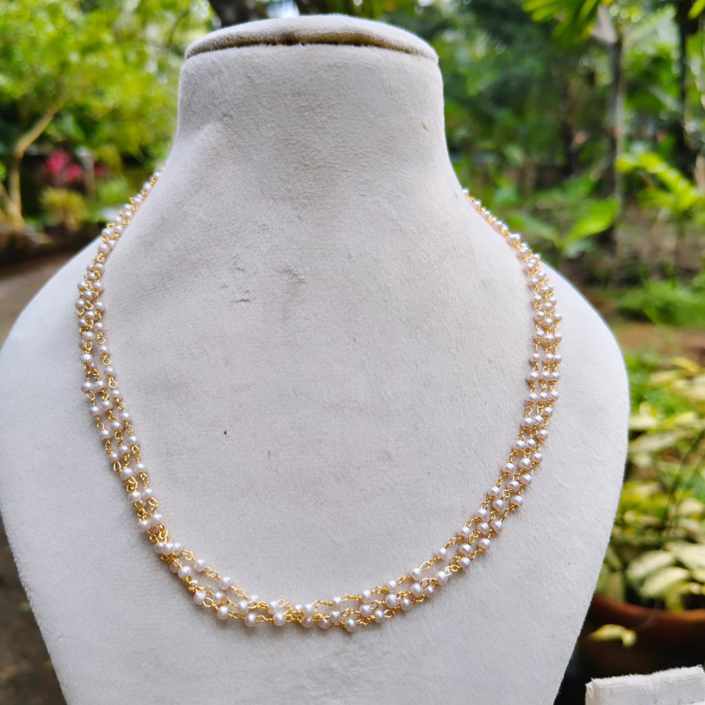 Trending 3layer pearl necklace N74