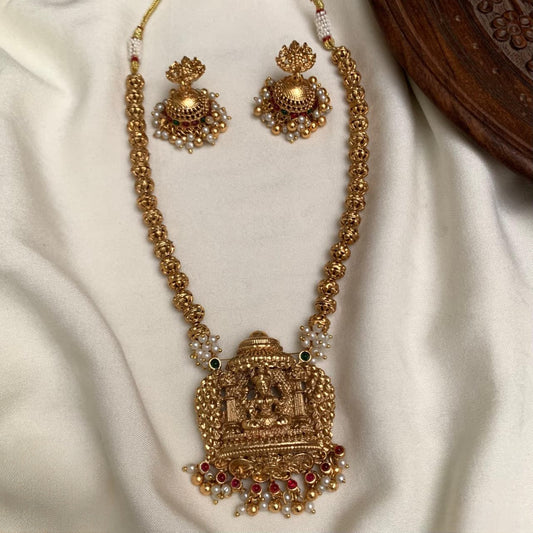 Premium quality lakshmi devi short haram with jhumka product code T38
