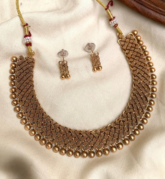 Premium matte finish non idol bridal necklace product code 352