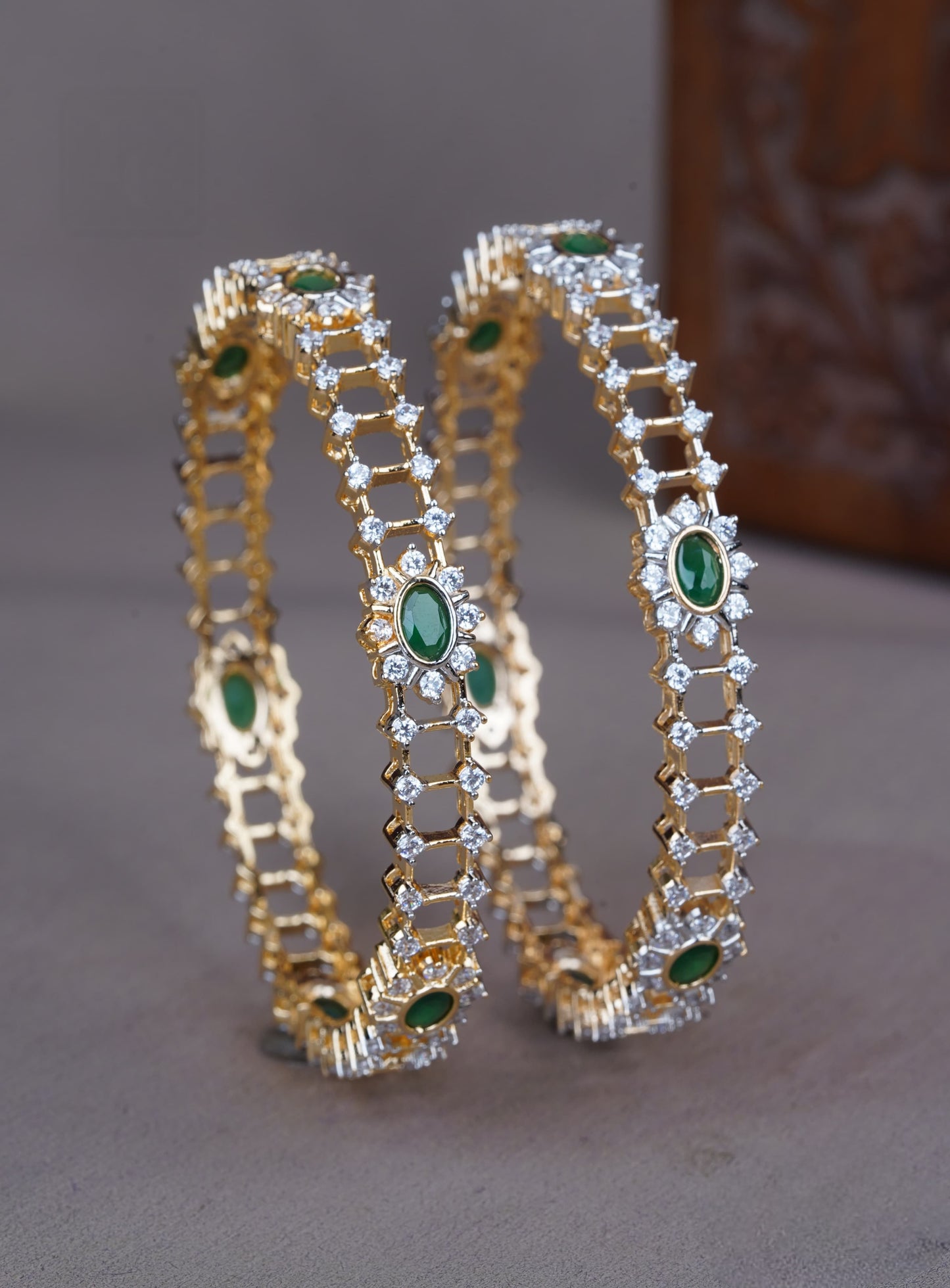 Premium diamond finish bridal bangles pair product code B193
