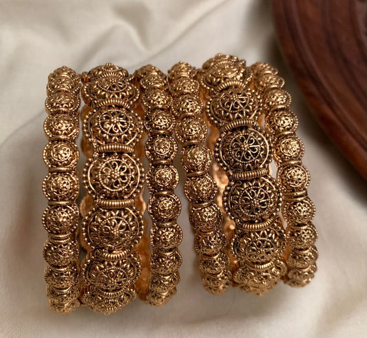 Premium quality matt finish floral non idol bangles (set of 3) product code B91