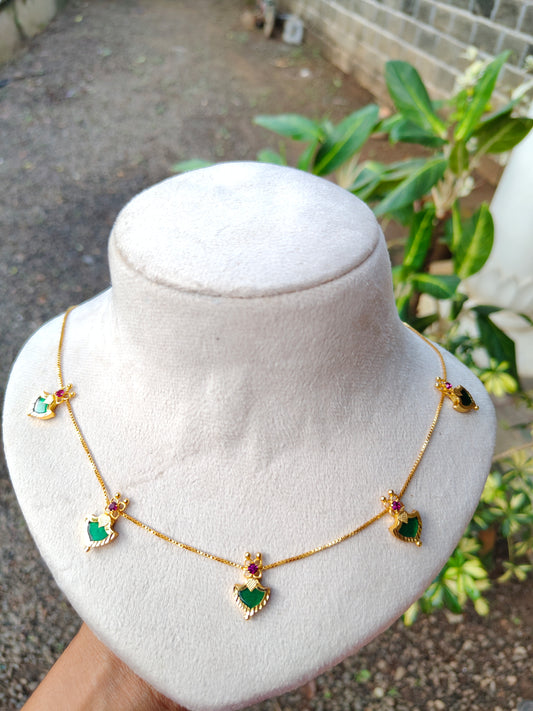 Premium daily wear gold plated palakka necklace product code N55