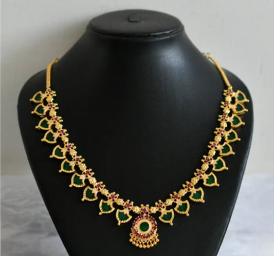 Premium one gram gold plated palakka haram product code N42