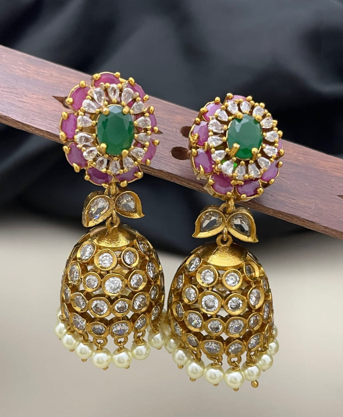 Premium ad floral jhumka product code B77