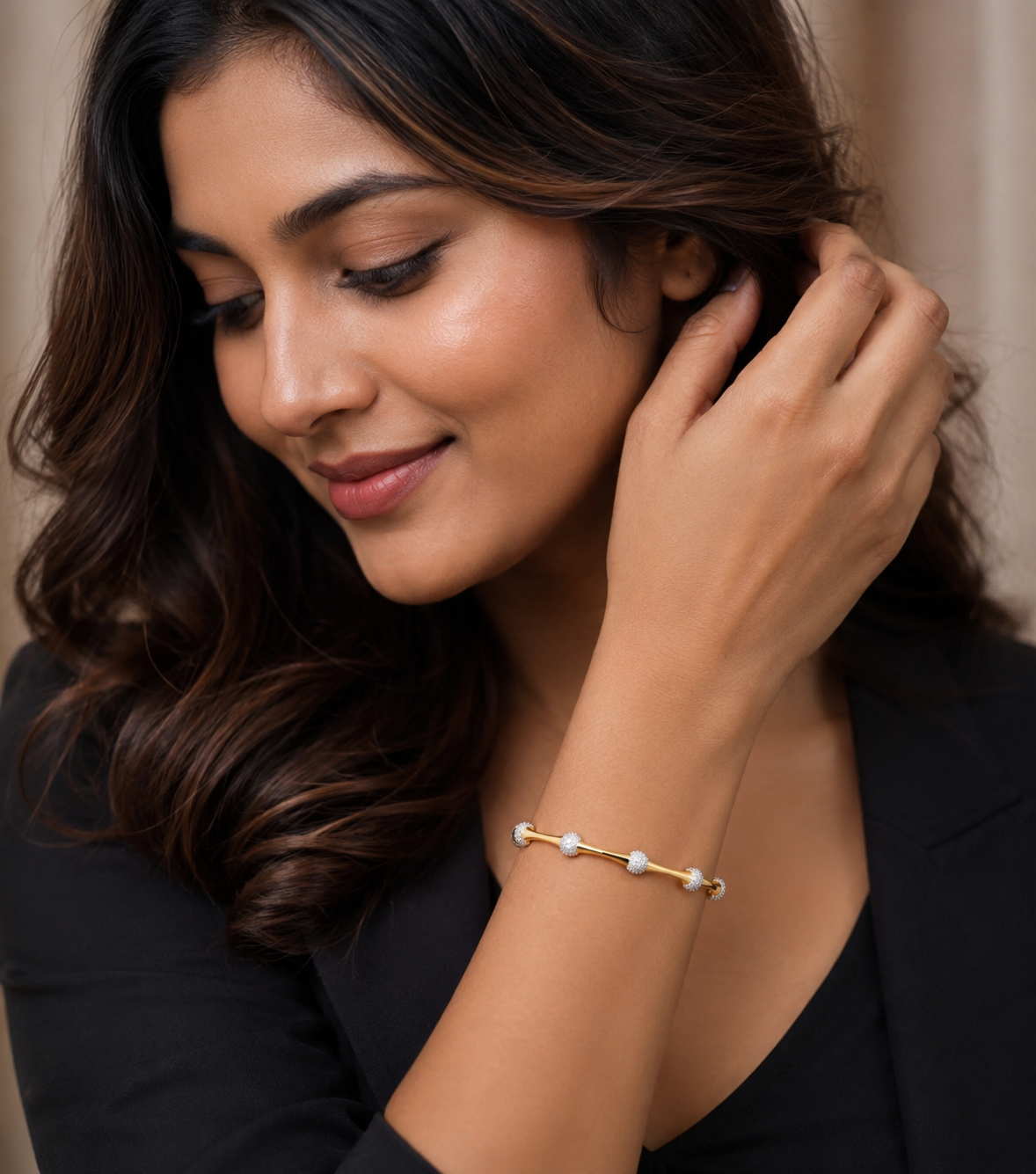 Premium diamond finish designer bangle product code B181