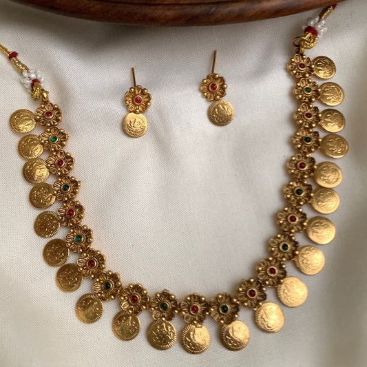 Premium fusion floral coin necklace set product code C11
