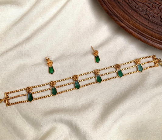 Kerala traditional affordable palakka choker set product code N180