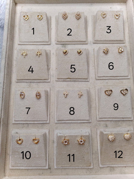 Gold replica cute ad stone earings product code E08