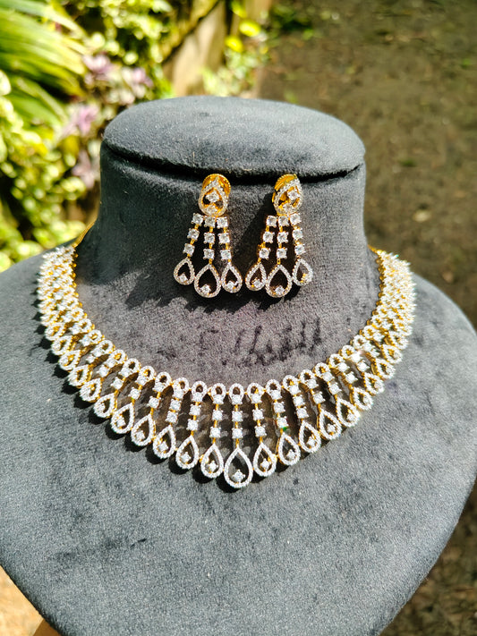 Premium daimond finish bridal necklace product code D06