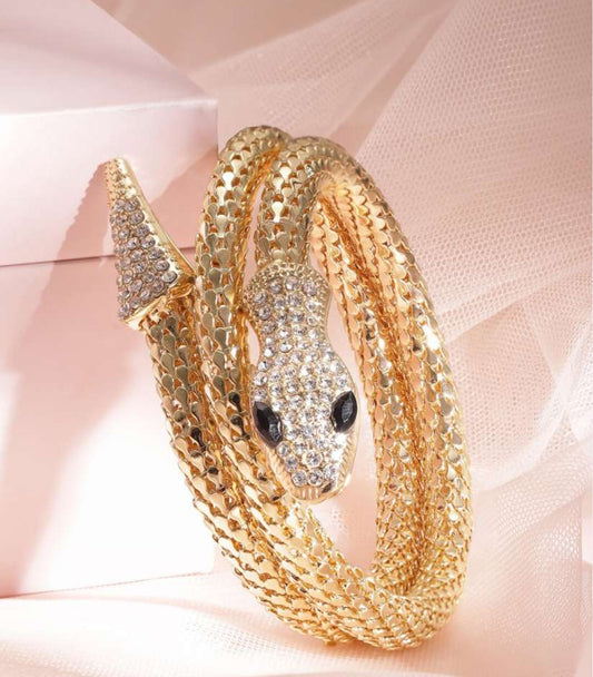 Premium gold plated snake spiral bracelet product code B19