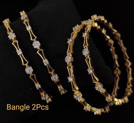Premium daily use  gold plated ad diamond look bangle product code AD8