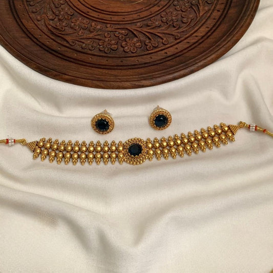 Premium quality gold plated traditional choker set product code T82