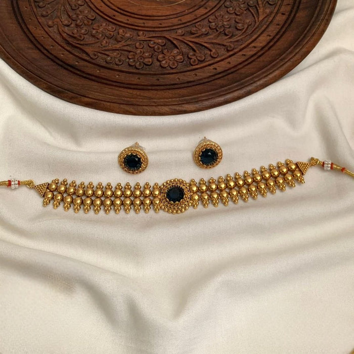 Premium quality gold plated traditional choker set product code T82