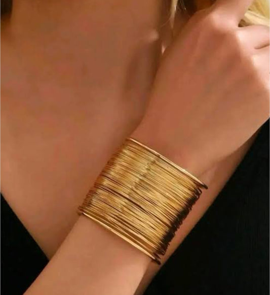 Premium manjuwarrior inspired anti tarnish statement cuff bangle product code B04